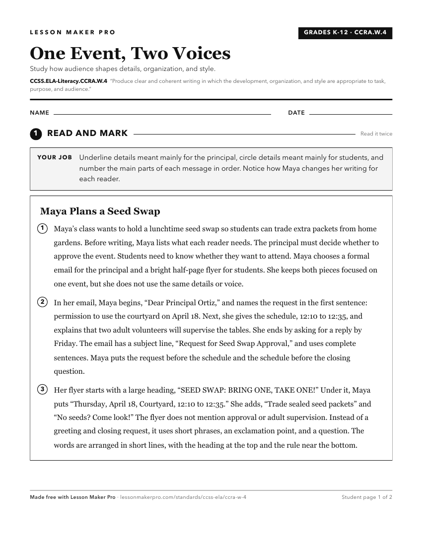 Preview of the CCSS.ELA-Literacy.CCRA.W.4 printable worksheet