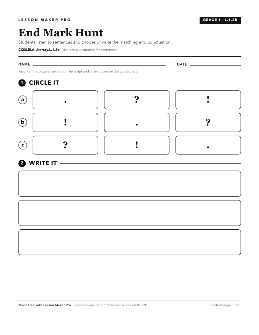 Preview of the CCSS.ELA-Literacy.L.1.2b printable worksheet