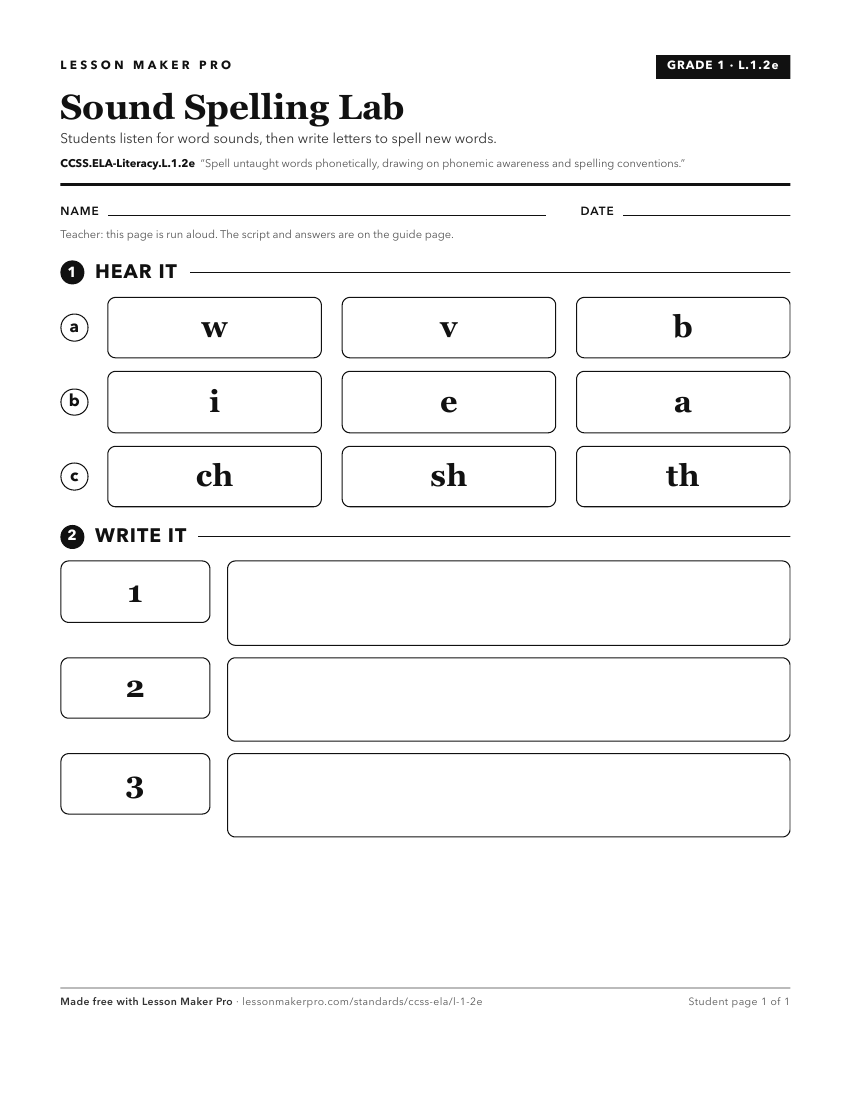Preview of the CCSS.ELA-Literacy.L.1.2e printable worksheet