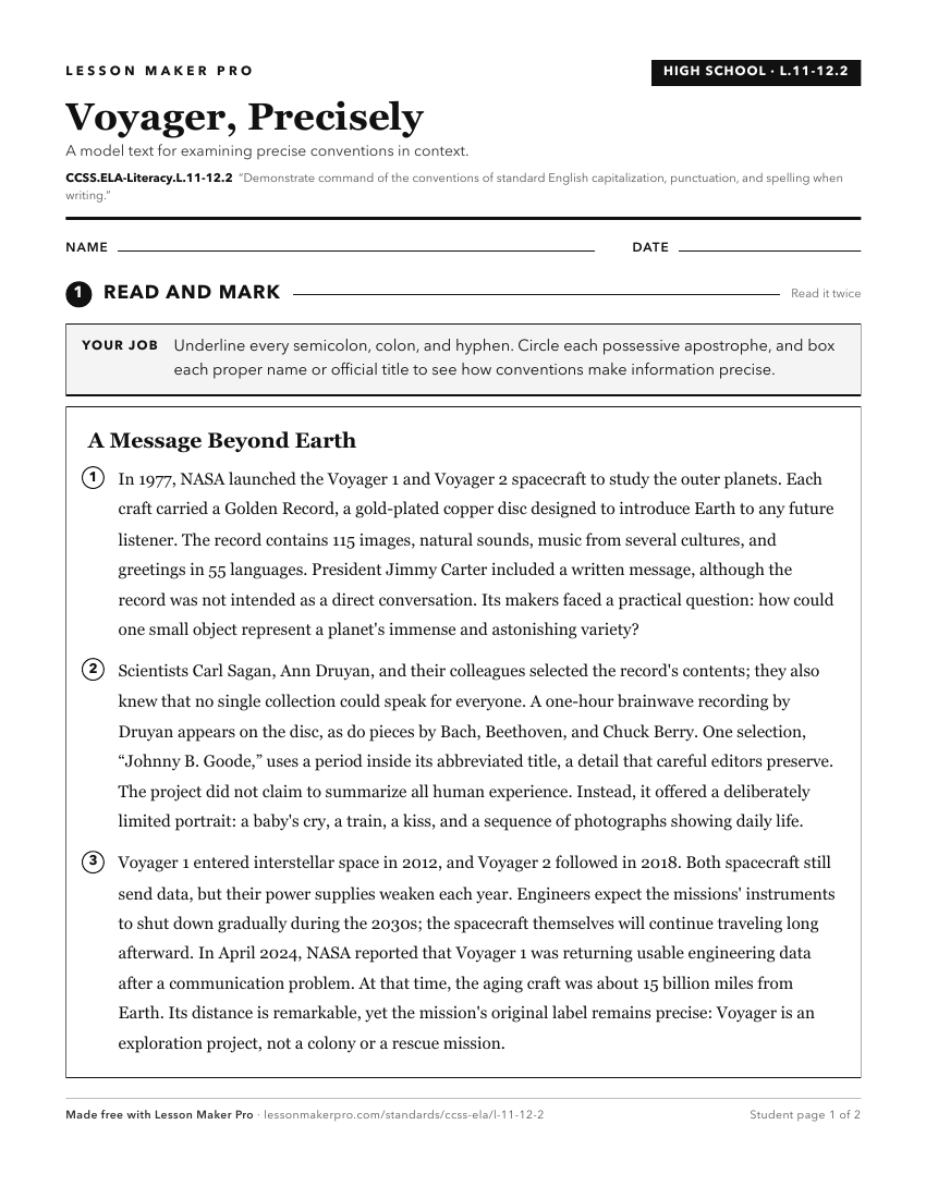 Preview of the CCSS.ELA-Literacy.L.11-12.2 printable worksheet