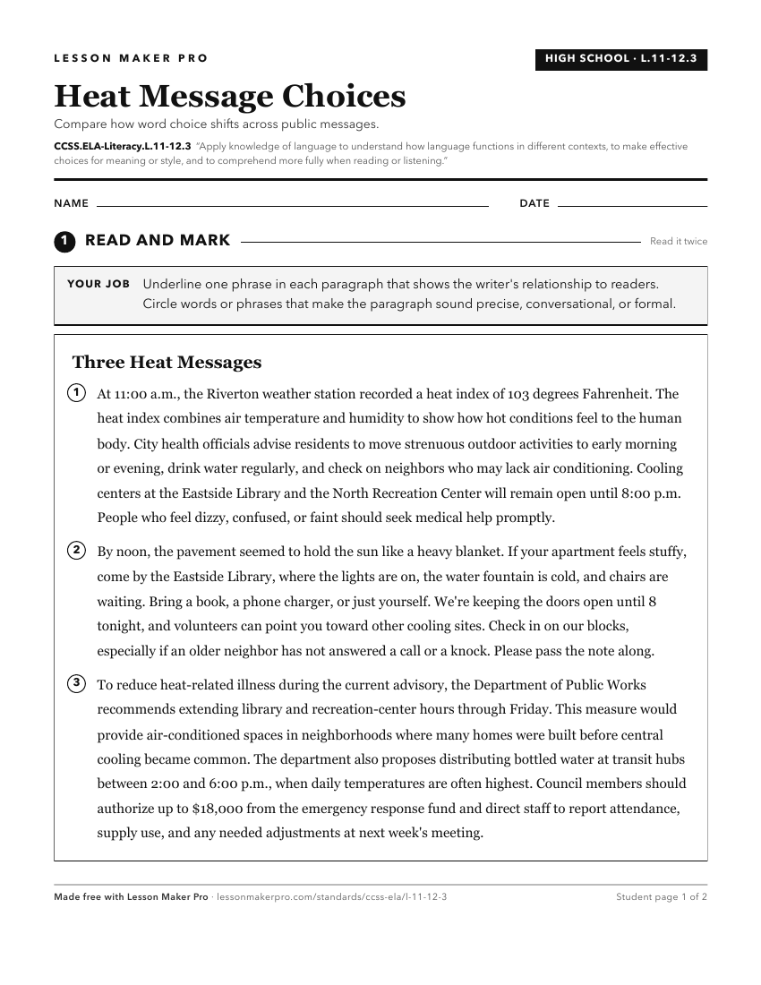 Preview of the CCSS.ELA-Literacy.L.11-12.3 printable worksheet