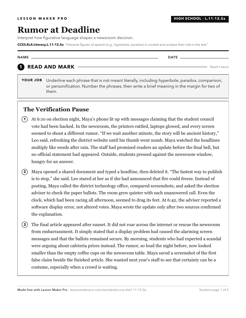 Preview of the CCSS.ELA-Literacy.L.11-12.5a printable worksheet