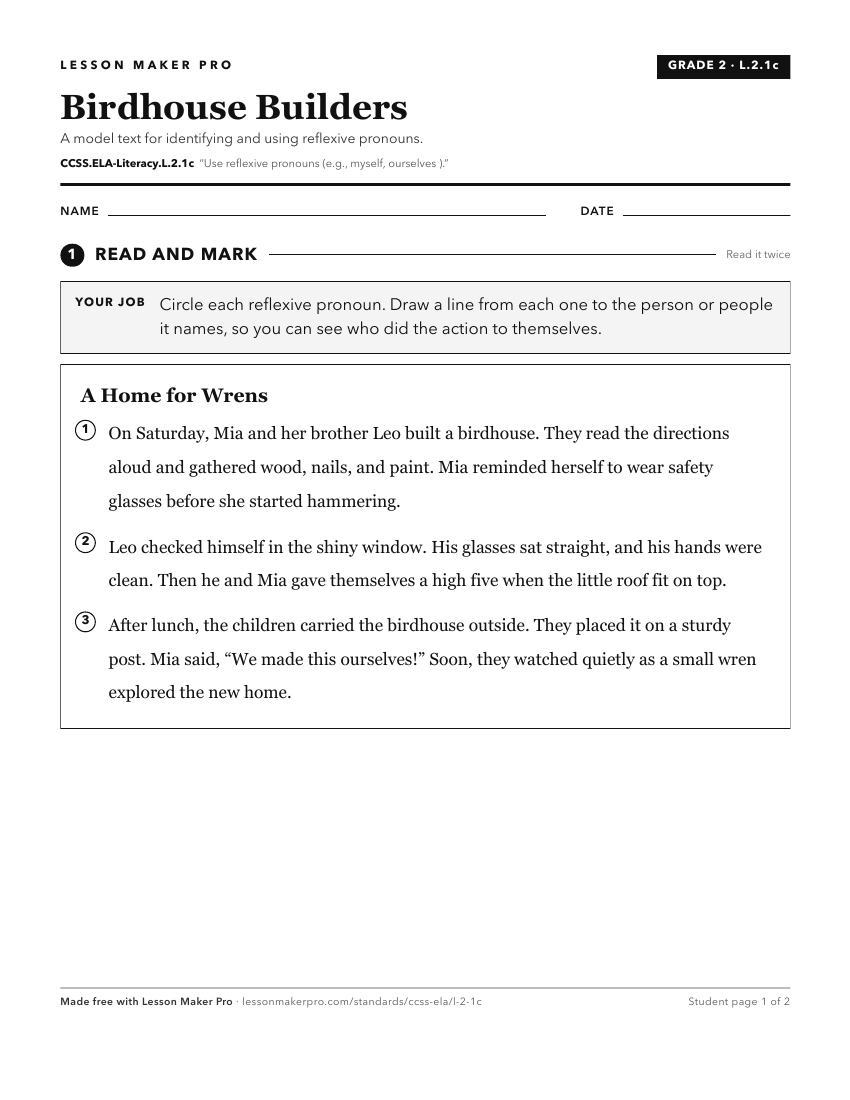 Preview of the CCSS.ELA-Literacy.L.2.1c printable worksheet