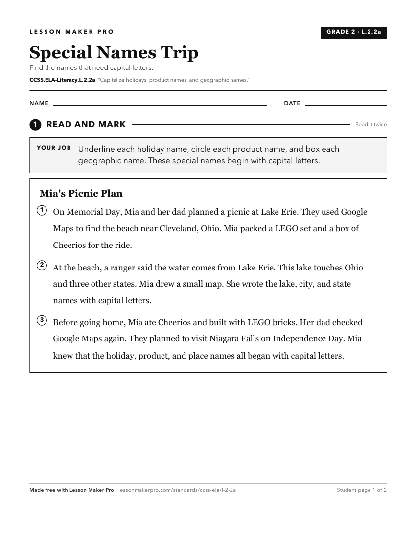 Preview of the CCSS.ELA-Literacy.L.2.2a printable worksheet