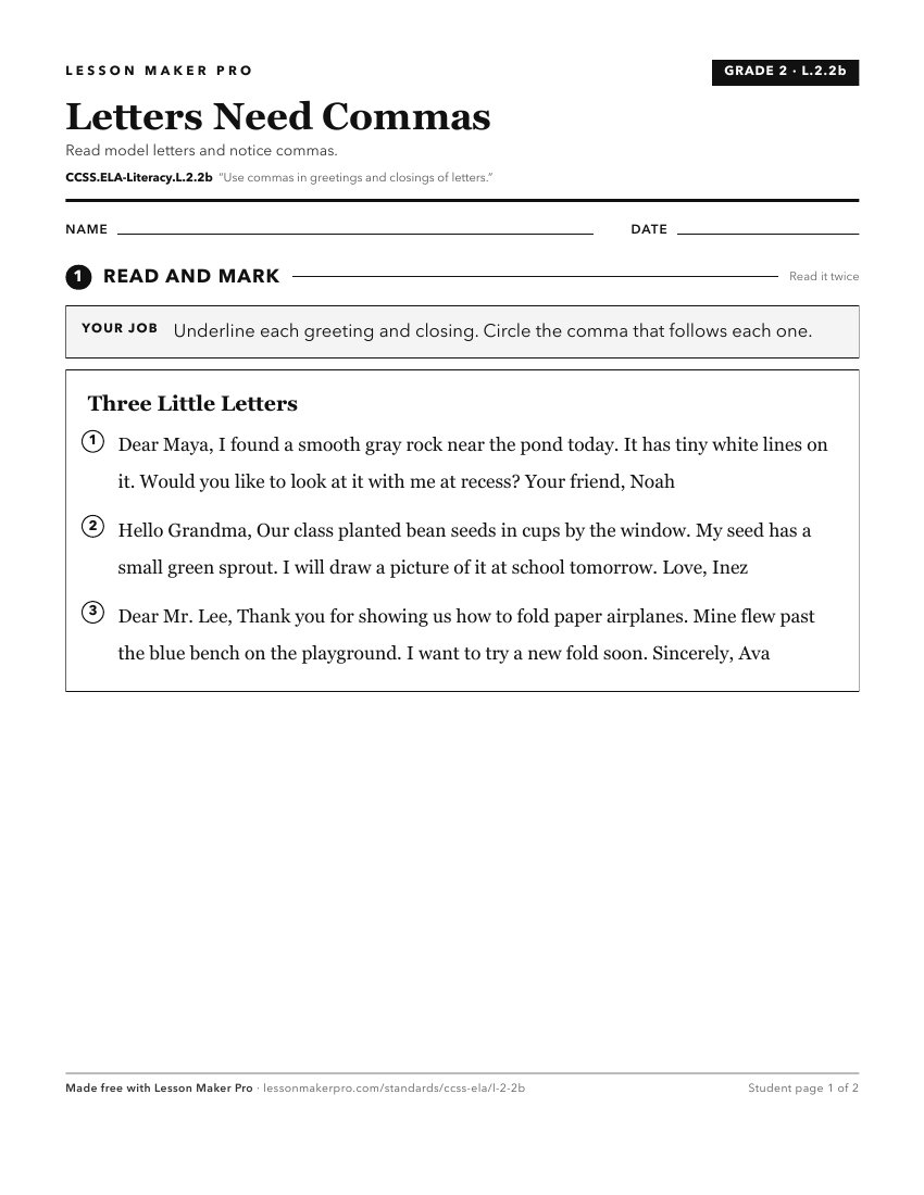 Preview of the CCSS.ELA-Literacy.L.2.2b printable worksheet