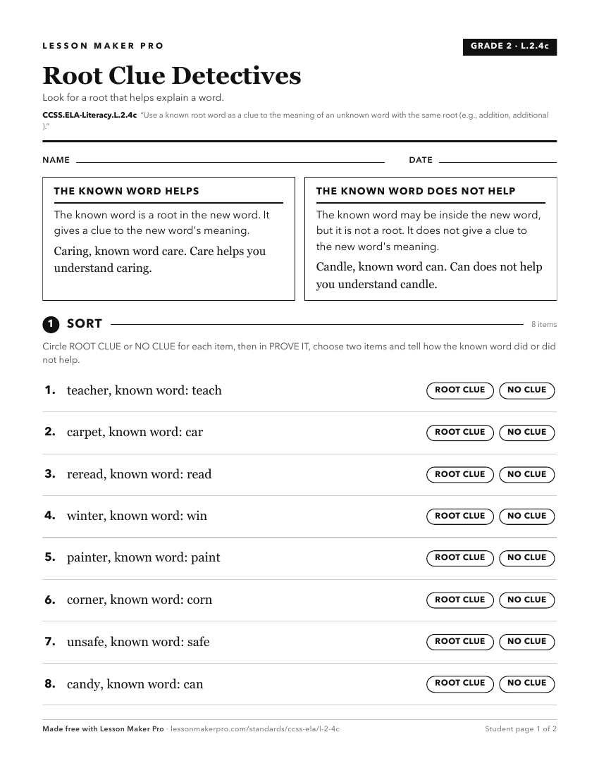 Preview of the CCSS.ELA-Literacy.L.2.4c printable worksheet