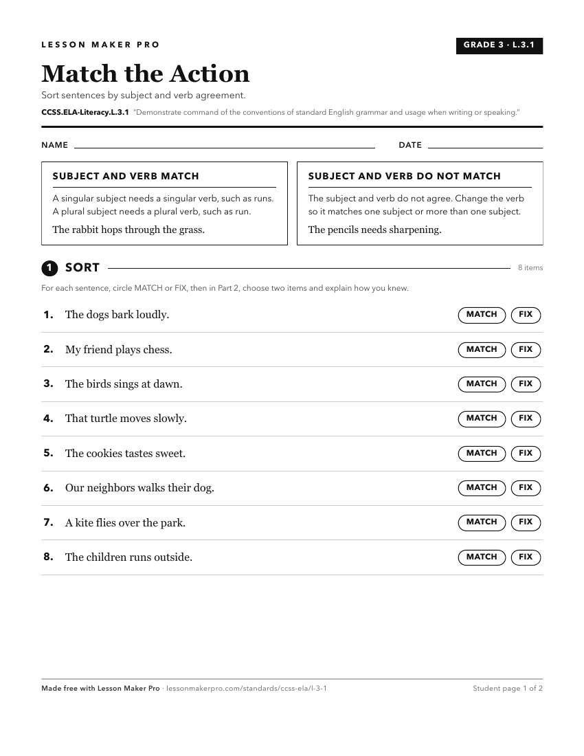 Preview of the CCSS.ELA-Literacy.L.3.1 printable worksheet