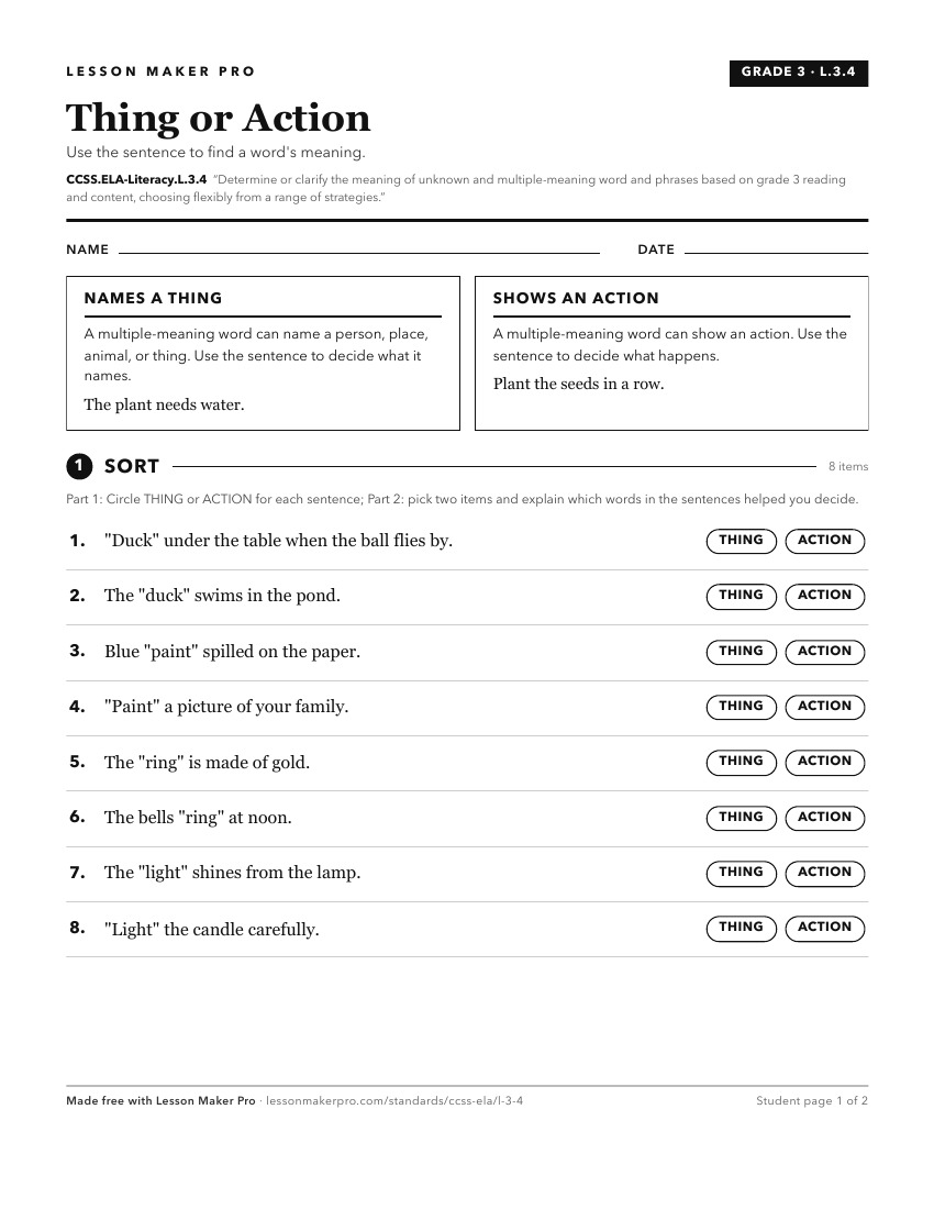 Preview of the CCSS.ELA-Literacy.L.3.4 printable worksheet