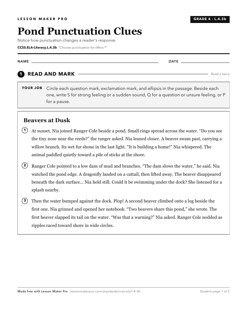 Preview of the CCSS.ELA-Literacy.L.4.3b printable worksheet