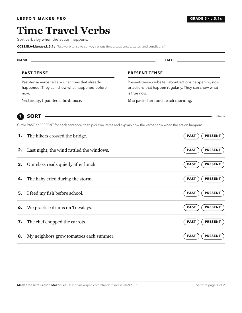 Preview of the CCSS.ELA-Literacy.L.5.1c printable worksheet