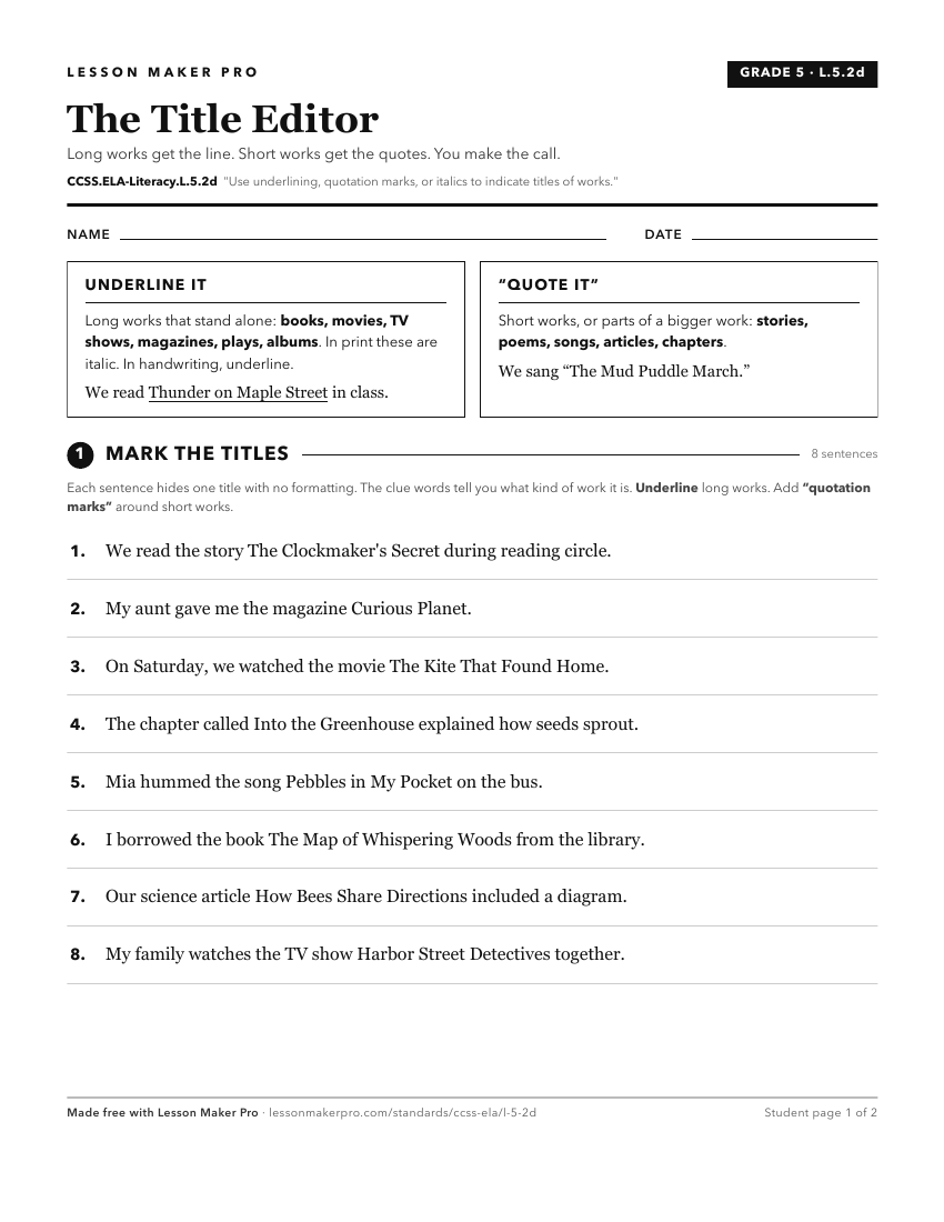 Preview of the CCSS.ELA-Literacy.L.5.2d printable worksheet