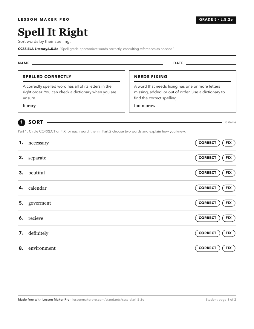 Preview of the CCSS.ELA-Literacy.L.5.2e printable worksheet