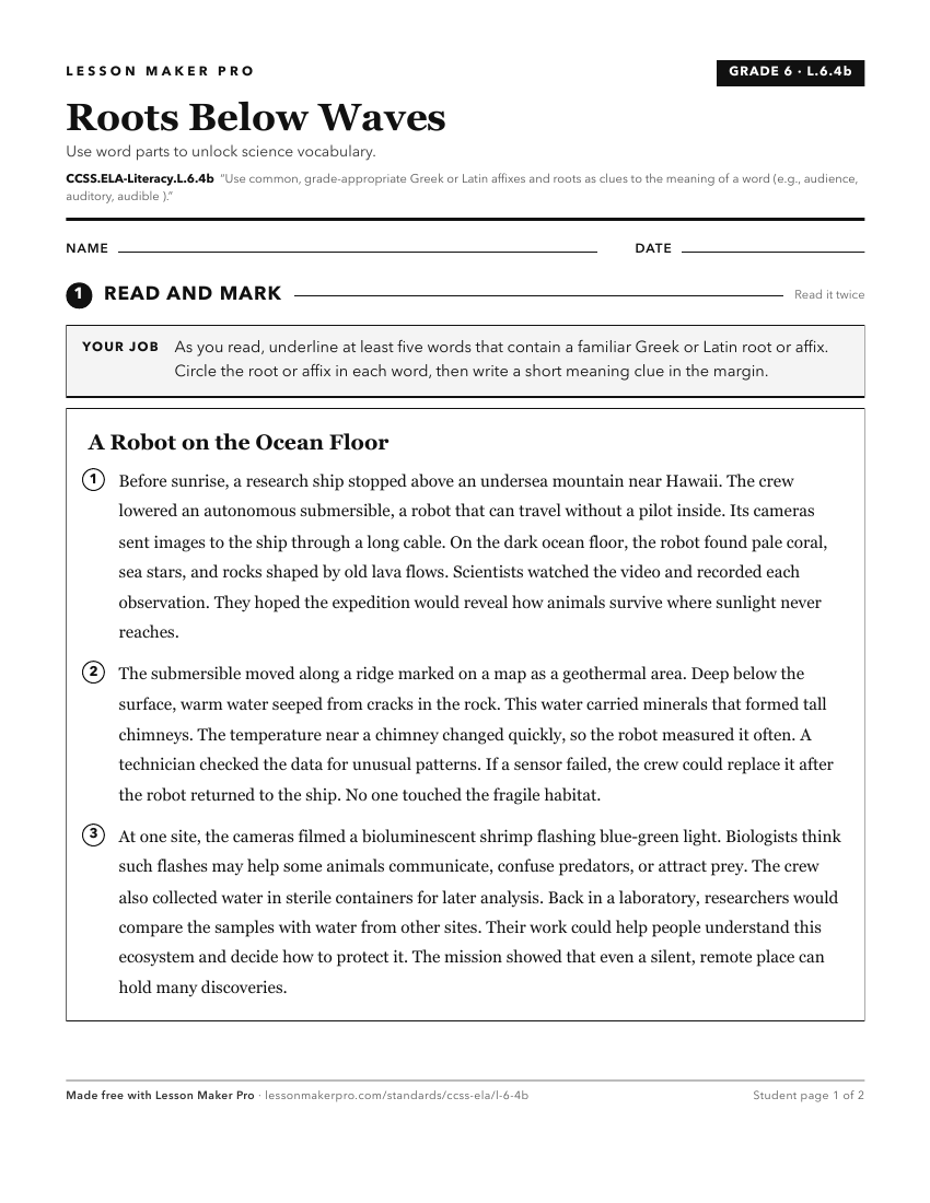 Preview of the CCSS.ELA-Literacy.L.6.4b printable worksheet