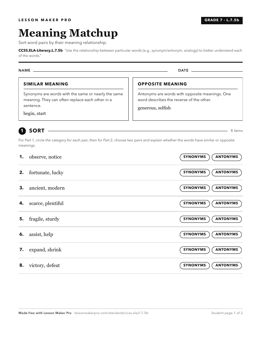 Preview of the CCSS.ELA-Literacy.L.7.5b printable worksheet