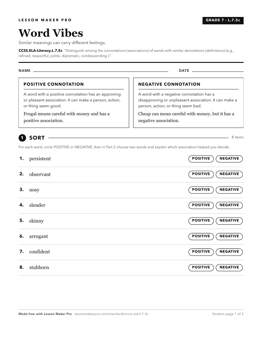 Preview of the CCSS.ELA-Literacy.L.7.5c printable worksheet