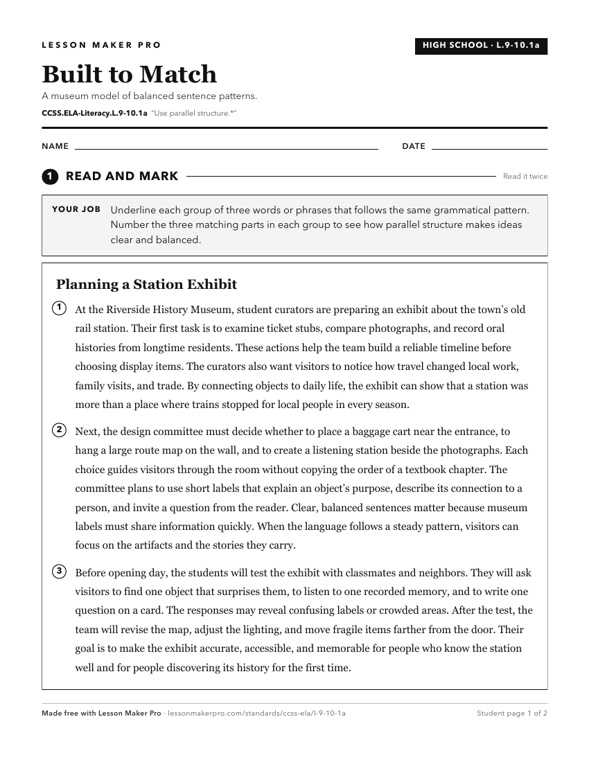 Preview of the CCSS.ELA-Literacy.L.9-10.1a printable worksheet