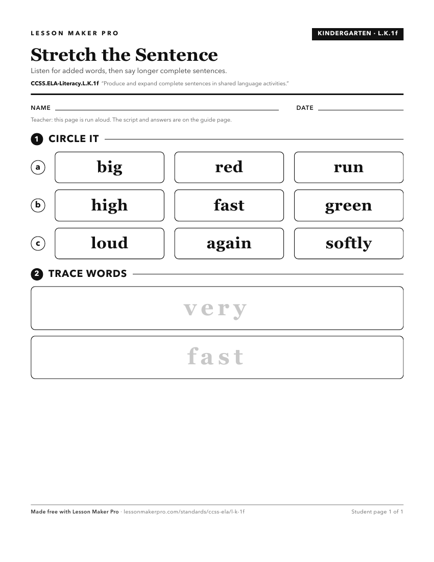 Preview of the CCSS.ELA-Literacy.L.K.1f printable worksheet