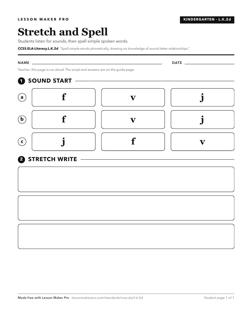 Preview of the CCSS.ELA-Literacy.L.K.2d printable worksheet