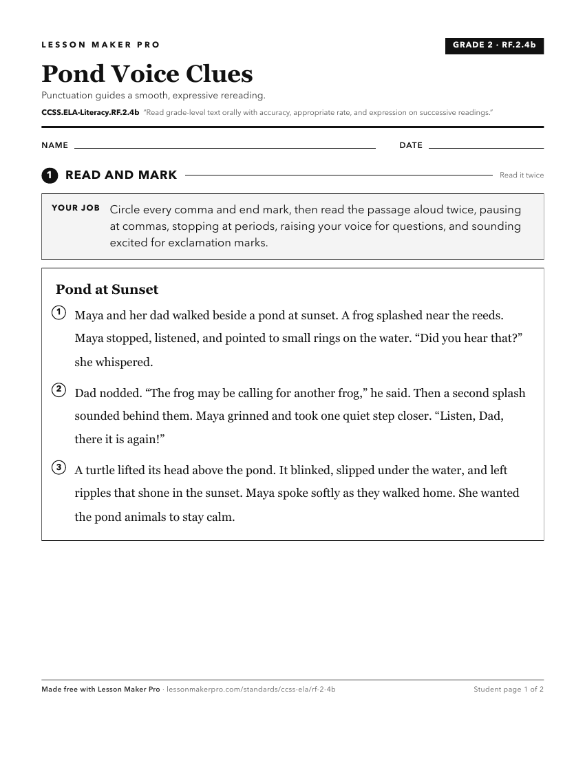 Preview of the CCSS.ELA-Literacy.RF.2.4b printable worksheet