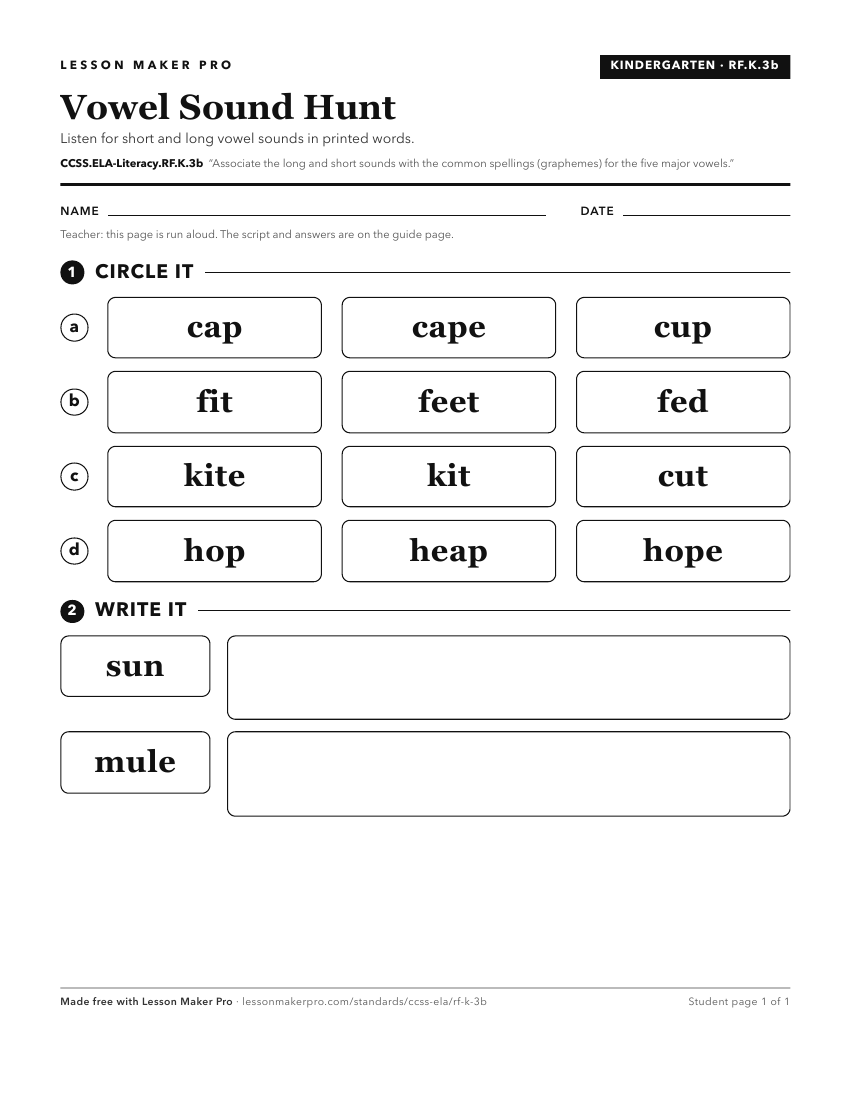 Preview of the CCSS.ELA-Literacy.RF.K.3b printable worksheet