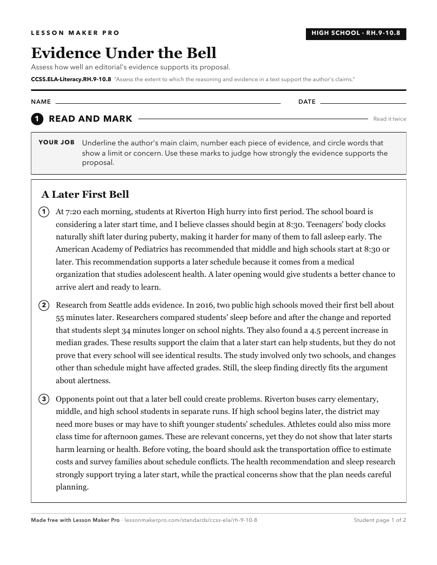 Preview of the CCSS.ELA-Literacy.RH.9-10.8 printable worksheet