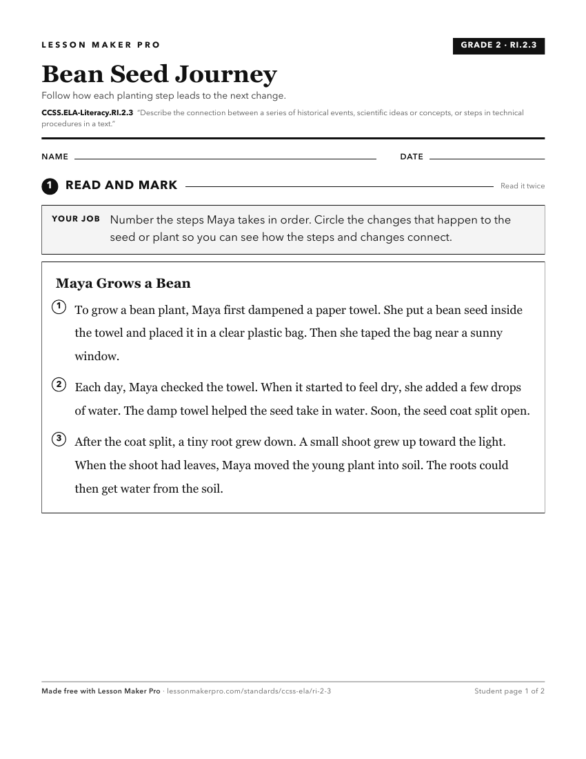Preview of the CCSS.ELA-Literacy.RI.2.3 printable worksheet