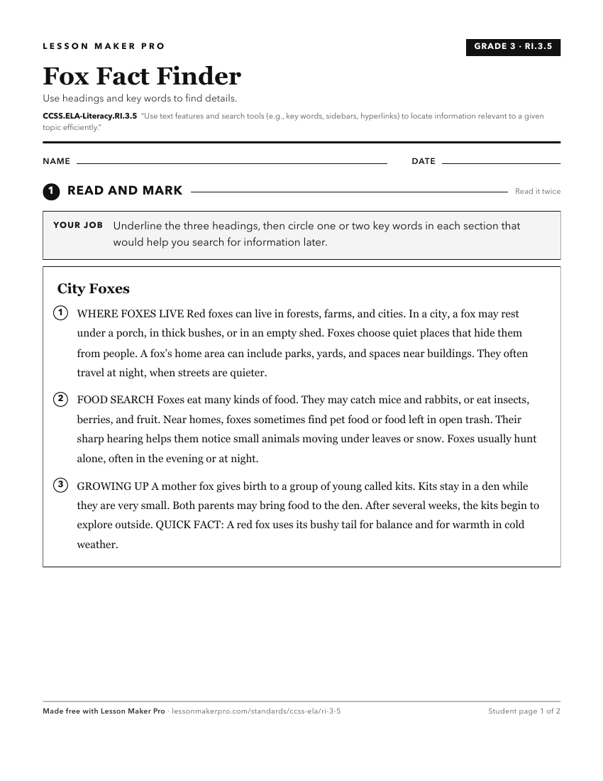 Preview of the CCSS.ELA-Literacy.RI.3.5 printable worksheet