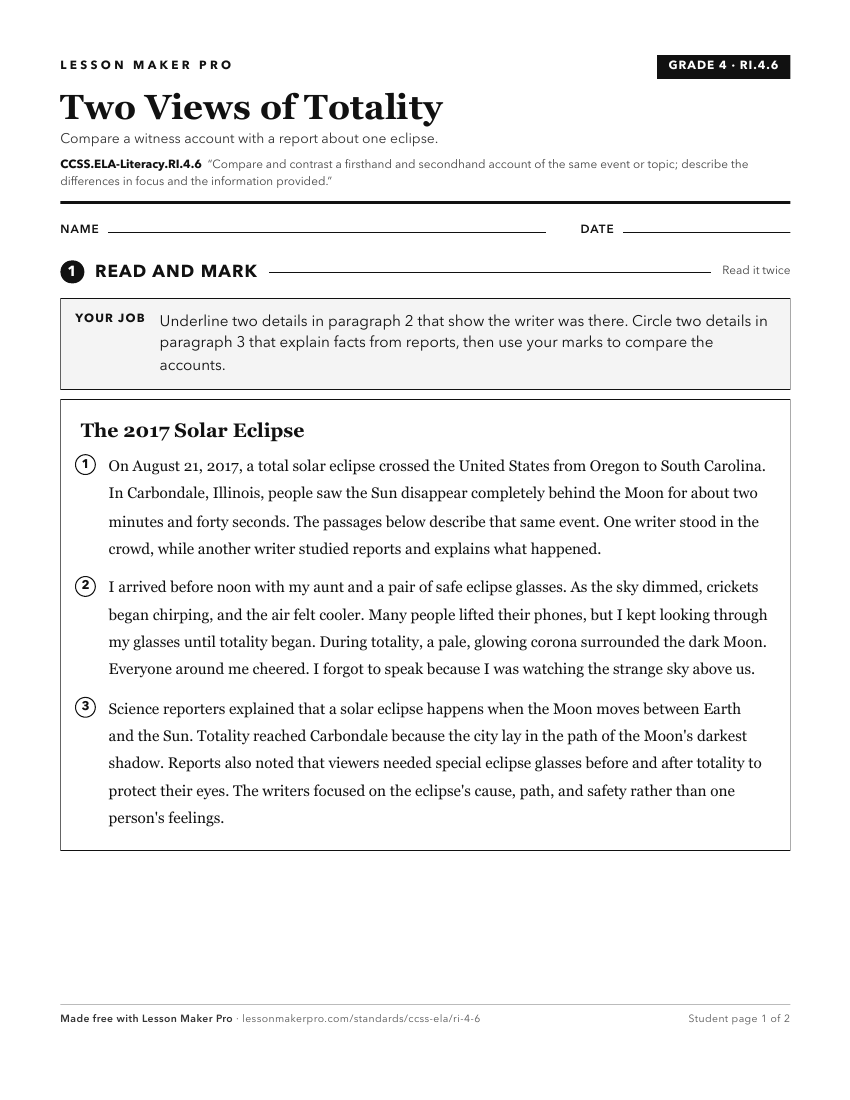 Preview of the CCSS.ELA-Literacy.RI.4.6 printable worksheet