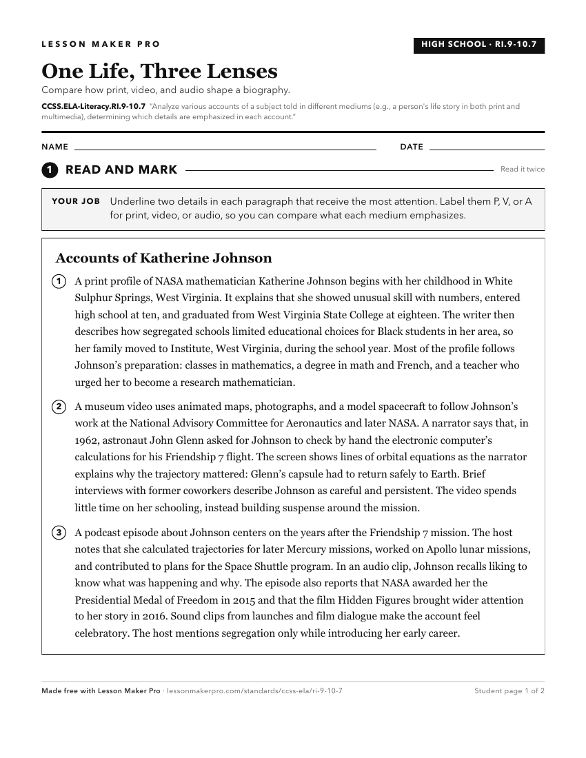 Preview of the CCSS.ELA-Literacy.RI.9-10.7 printable worksheet