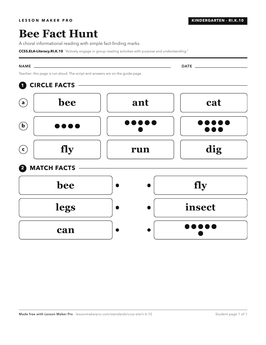 Preview of the CCSS.ELA-Literacy.RI.K.10 printable worksheet