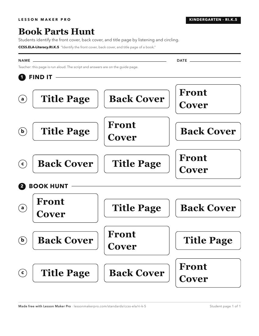Preview of the CCSS.ELA-Literacy.RI.K.5 printable worksheet