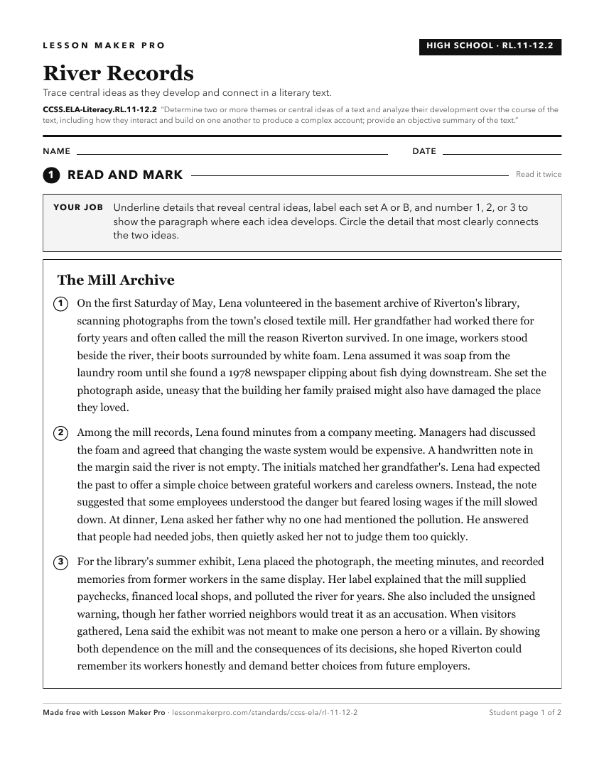 Preview of the CCSS.ELA-Literacy.RL.11-12.2 printable worksheet