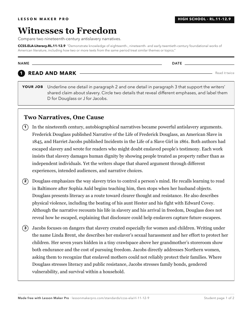 Preview of the CCSS.ELA-Literacy.RL.11-12.9 printable worksheet