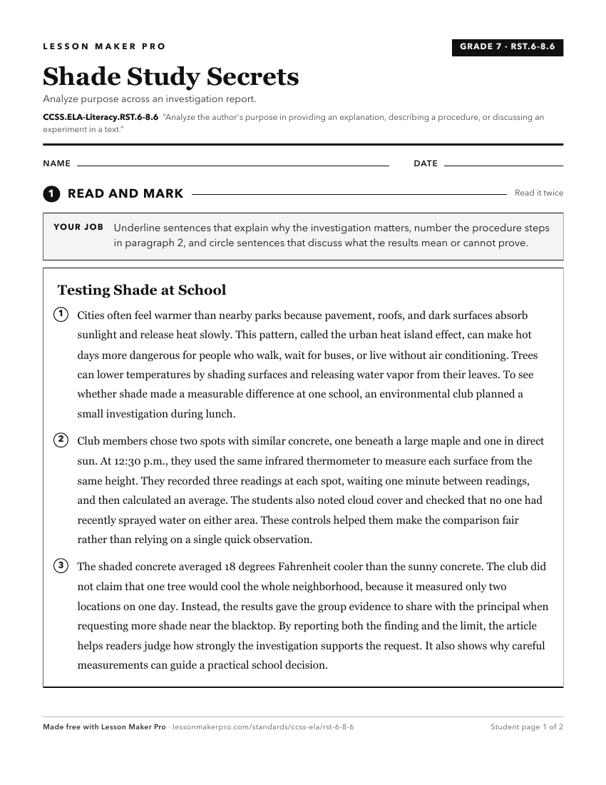 Preview of the CCSS.ELA-Literacy.RST.6-8.6 printable worksheet