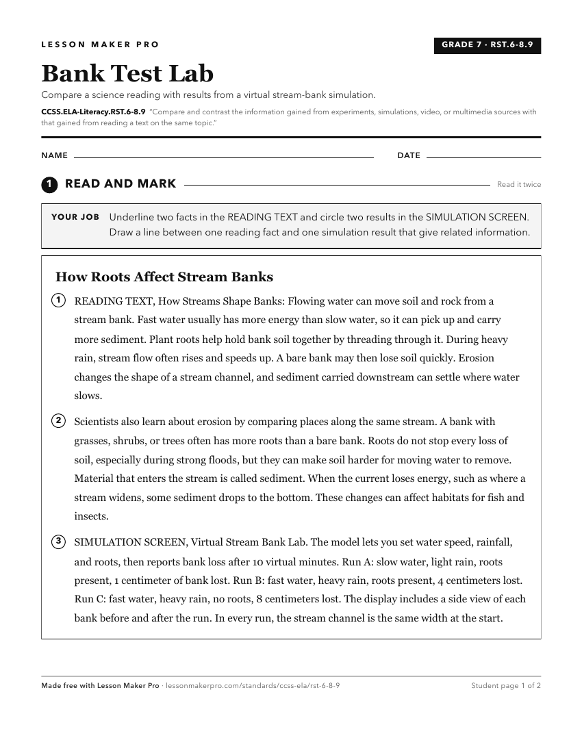 Preview of the CCSS.ELA-Literacy.RST.6-8.9 printable worksheet