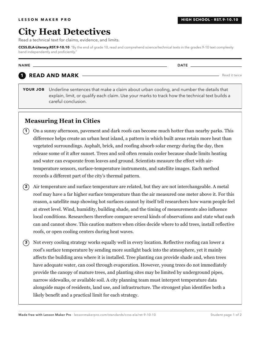 Preview of the CCSS.ELA-Literacy.RST.9-10.10 printable worksheet