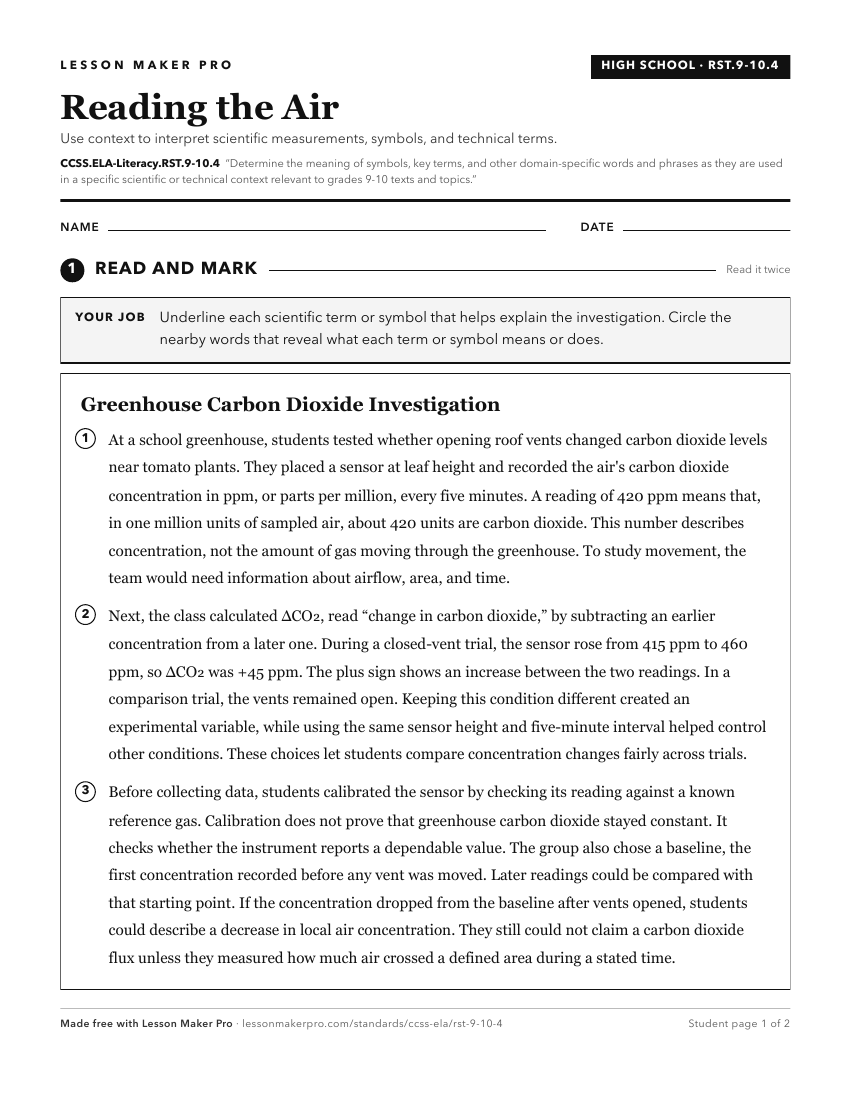 Preview of the CCSS.ELA-Literacy.RST.9-10.4 printable worksheet