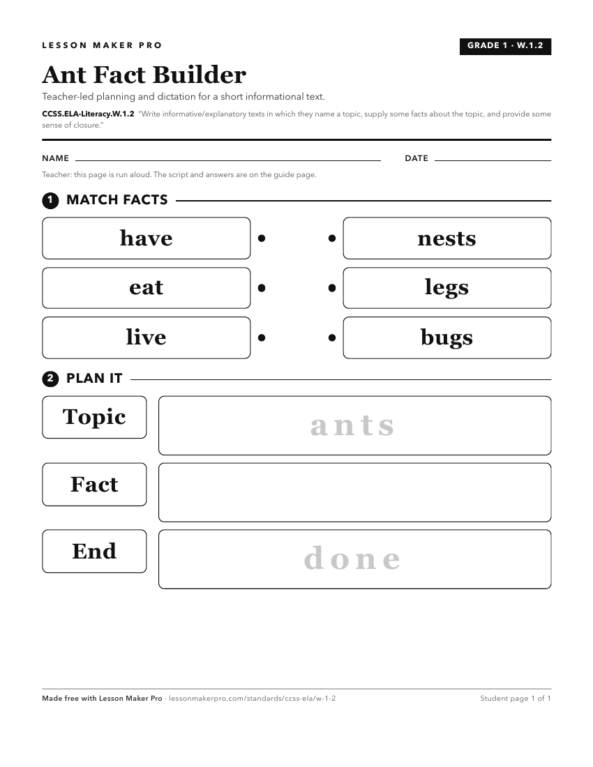 Preview of the CCSS.ELA-Literacy.W.1.2 printable worksheet