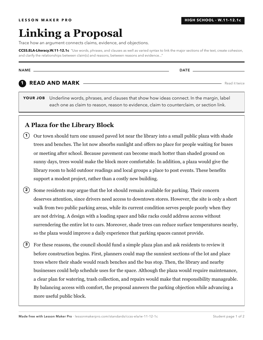 Preview of the CCSS.ELA-Literacy.W.11-12.1c printable worksheet