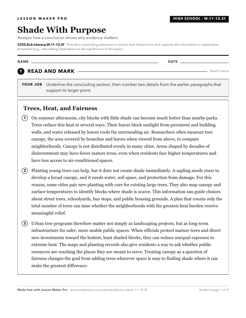 Preview of the CCSS.ELA-Literacy.W.11-12.2f printable worksheet