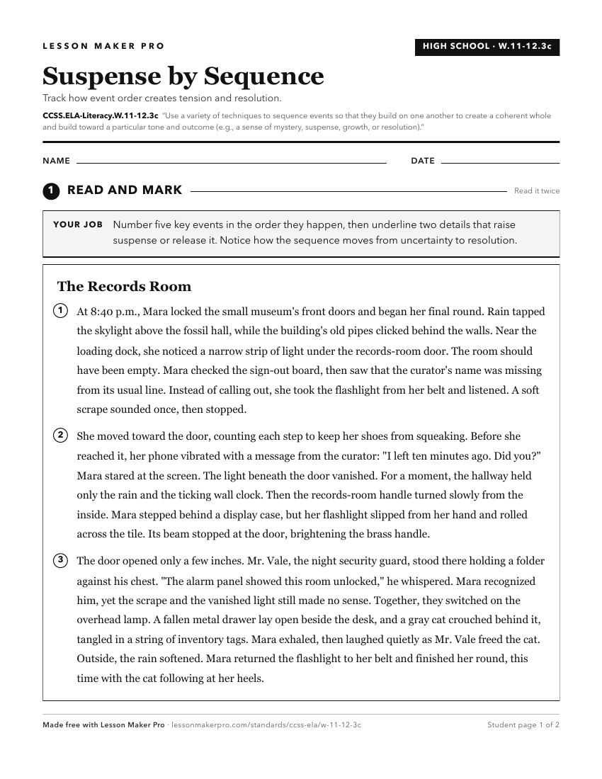 Preview of the CCSS.ELA-Literacy.W.11-12.3c printable worksheet