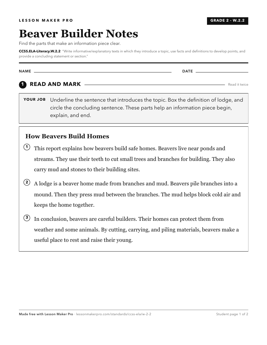 Preview of the CCSS.ELA-Literacy.W.2.2 printable worksheet