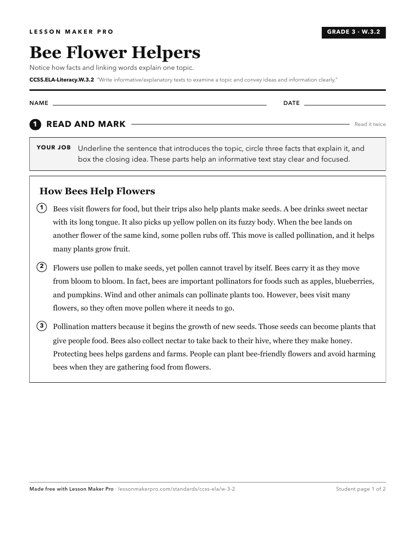 Preview of the CCSS.ELA-Literacy.W.3.2 printable worksheet