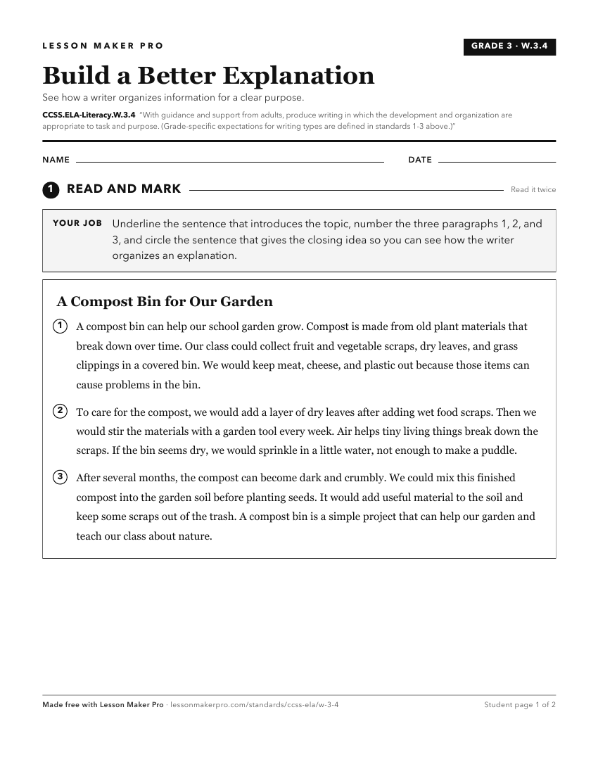 Preview of the CCSS.ELA-Literacy.W.3.4 printable worksheet