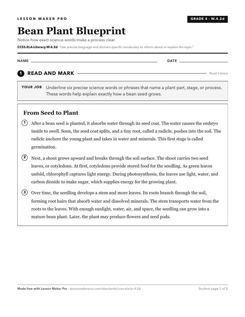 Preview of the CCSS.ELA-Literacy.W.4.2d printable worksheet
