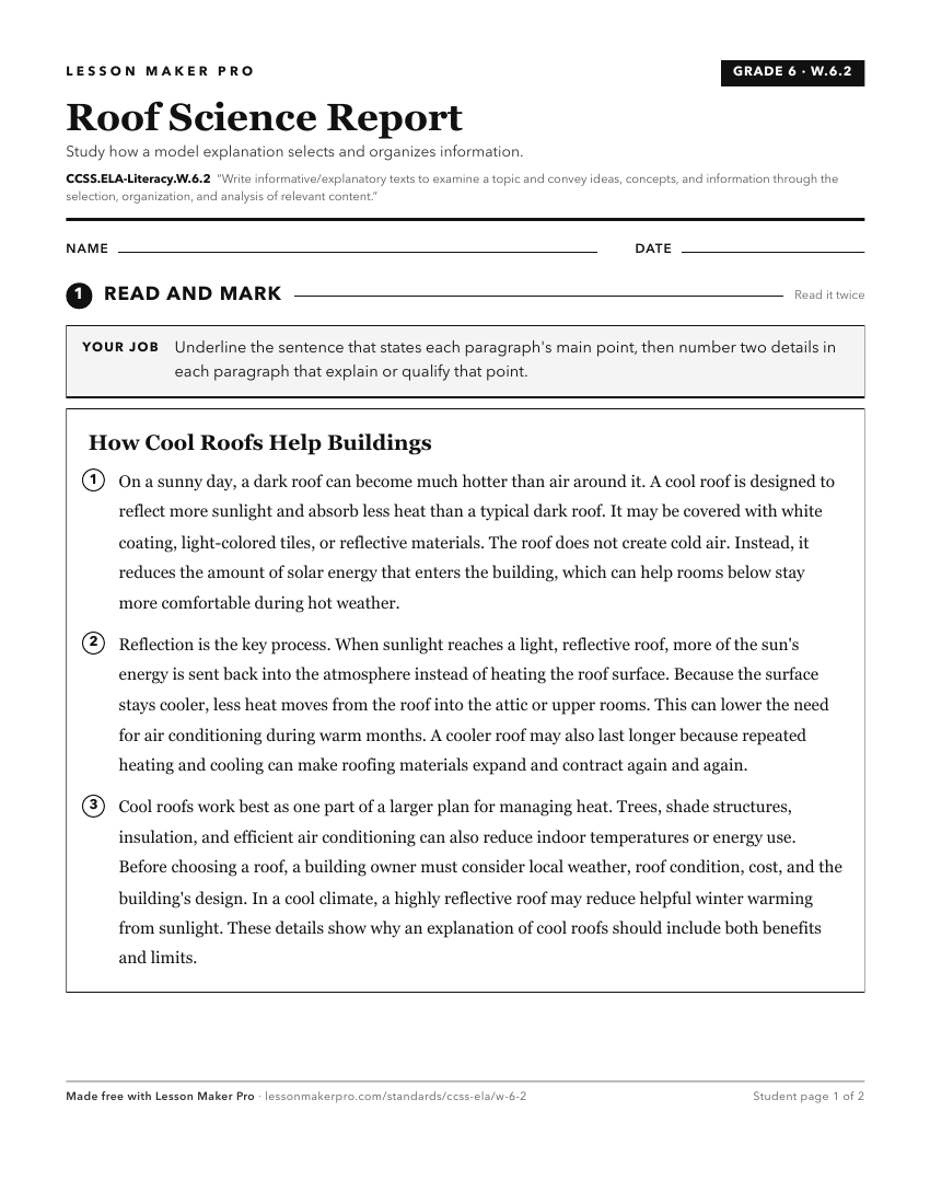 Preview of the CCSS.ELA-Literacy.W.6.2 printable worksheet