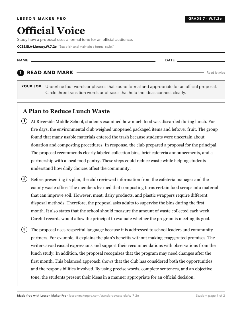 Preview of the CCSS.ELA-Literacy.W.7.2e printable worksheet