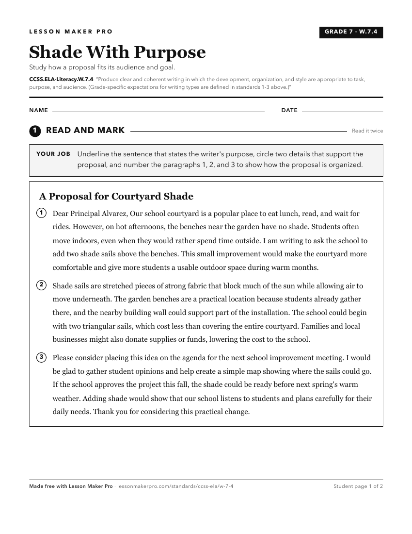 Preview of the CCSS.ELA-Literacy.W.7.4 printable worksheet