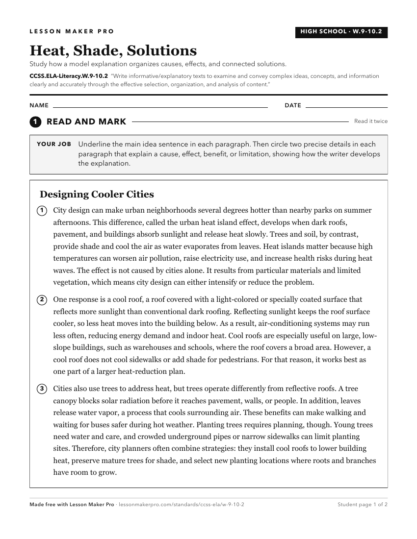 Preview of the CCSS.ELA-Literacy.W.9-10.2 printable worksheet