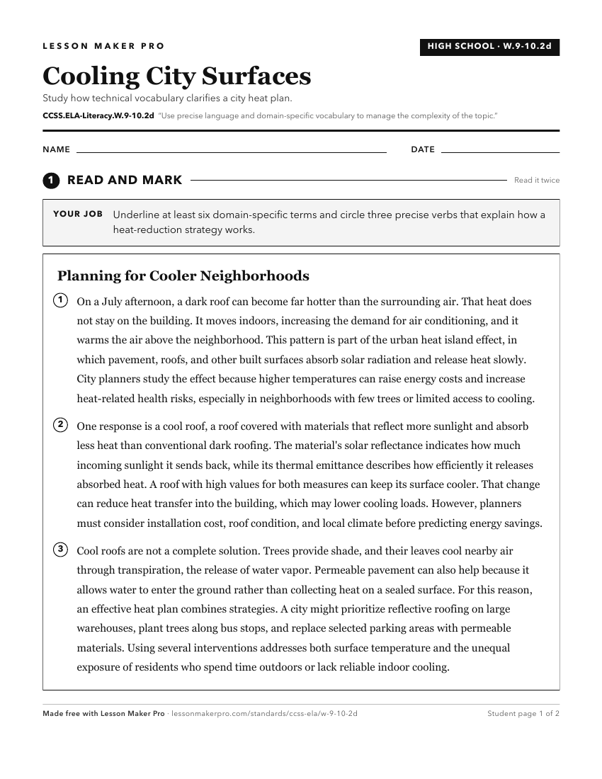 Preview of the CCSS.ELA-Literacy.W.9-10.2d printable worksheet